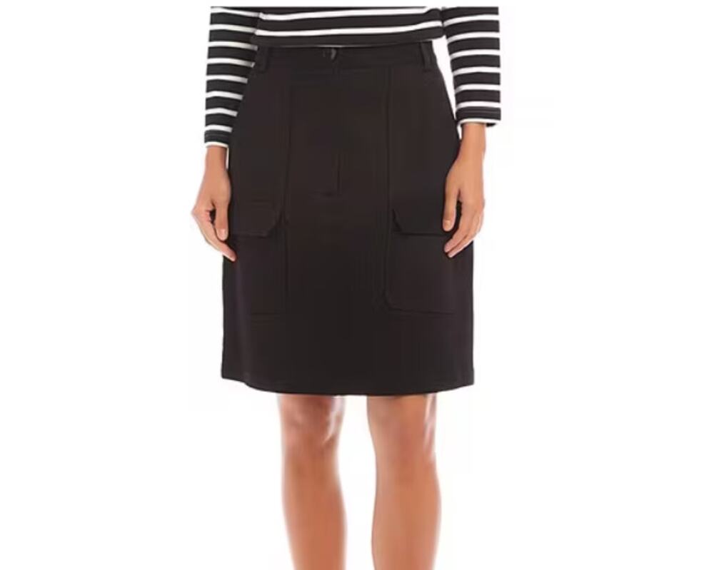 Karen Kane A-Line Cargo Skirt Black Size 16 NWT